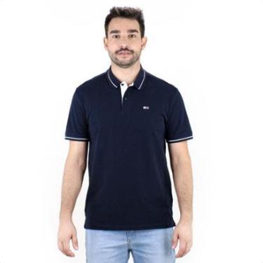 Imagem de Camiseta Polo Tommy Regular Faixa Contrastante Azul Escuro - Masculino-Masculino