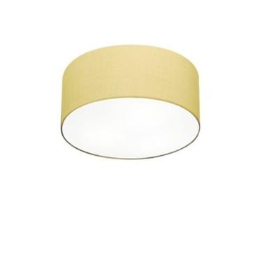 Imagem de Plafon Cilíndrico Md-3010 Cúpula Em Tecido 30x12cm Algodão Crú - Bivolt