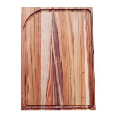 Imagem de Tábua Para Churrasco Em Madeira Teca Tramontina 600x400x20 Acabamento Em Oleo Mineral Tramontina