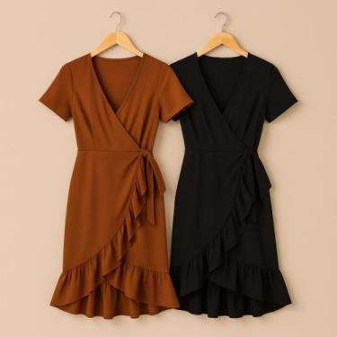 Imagem de Kit 2 Vestidos Transpassados Brisa Luxo, M