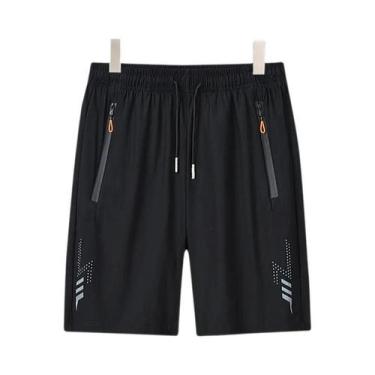 Imagem de Shorts Masculinos De Secagem Rápida Para Corrida E Academia Com Bolso 