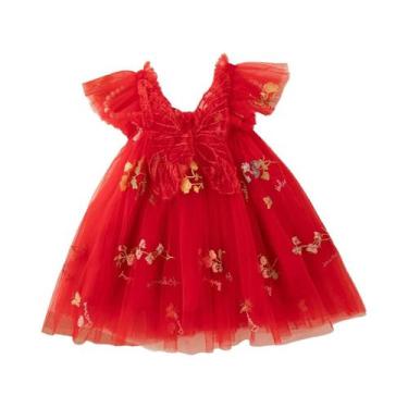 Imagem de Vestido De Princesa Para Meninas Com Bordado Floral Em Chiffon, Roupa 