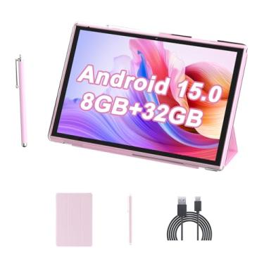 Imagem de Tablet de 10 polegadas com capa Stylus, tablets Android 15, 8 GB de RAM, 32 GB, suporte para ROM, expansão de 1024 GB, câmera Tableta 2MP+ 8 MP WiFi-6 tablet de 10.1 polegadas, tela HD IPS de 10