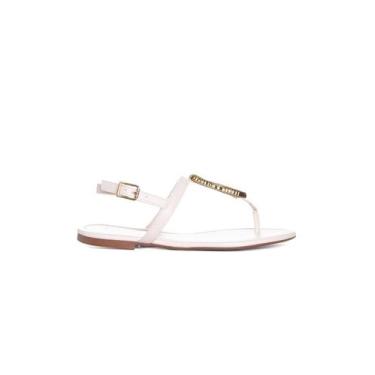 Imagem de Sandália Rasteira Giulia Domna Couro Off White, 36