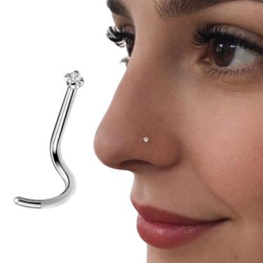 Imagem de Piercing Nariz Ponto De Luz Aço Cirúrgico Coração Nostril - Morganitte
