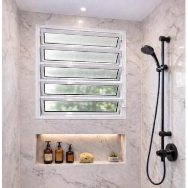 Imagem de Vitro Basculante de Alumínio Branco 100X100 Linha 25 - Brecorimo