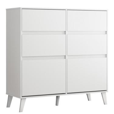 Imagem de Cômoda Sapateira Dora 2 Portas E 4 Gavetas Branco - Móveis Albatroz