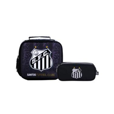 Imagem de Kit Escolar Time Santos Lancheira Térmica + Estojo Duplo - Xeryus
