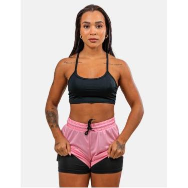 Imagem de Conjunto Shorts 2 Em 1 + Top Preto Academia Cross Esportes - Paco text