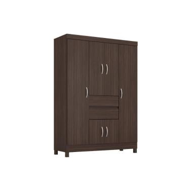 Imagem de Guarda Roupa Solteiro Ecom Ii 6 Portas Abrir 2 Gavetas MDP Cafe Touch Demóbile
