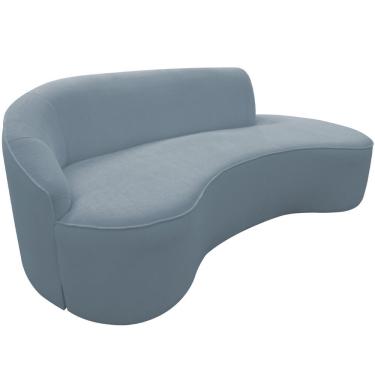 Imagem de Sofá Curvo 02 Lugares 150cm Eron Braço Direito Bouclé Azul Claro - Nexta Casa