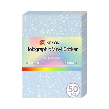 Imagem de Papel Adesivo Holográfico 50 Folhas 6 Estilos 2.9 X 4.1 Polegadas Vini