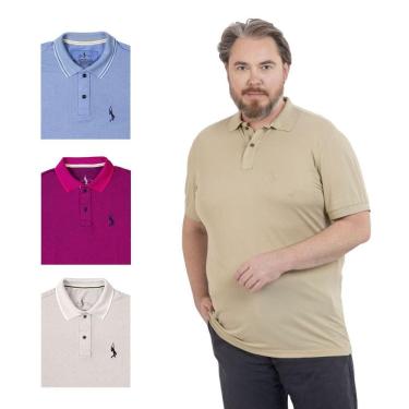 Imagem de Kit 4 Camisa Polo Plus Masculina Dia a Dia