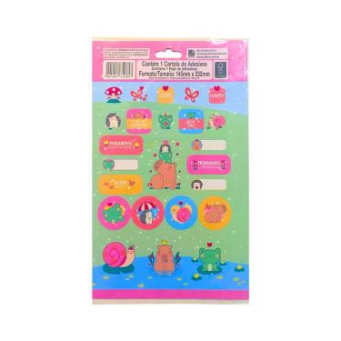 Imagem de Cartela de Adesivos Decorados Tilibra Fofo Mellow para Cadernos Planners e Scrapbooks
