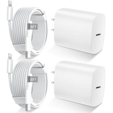 Imagem de Carregador Rápido DiHines para Phone 11 12 13 14 com USB C 20W Branco