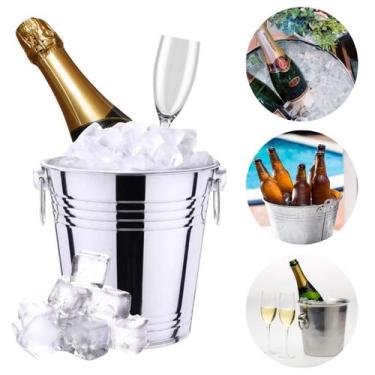 Imagem de Balde De Gelo Aço Inox Para Champagne E Bebidas 4L - Fx