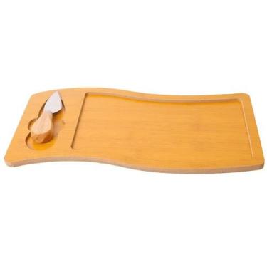 Imagem de Tábua de Frios Madeira MDF com Faca de Queijo Inox - Sem marca
