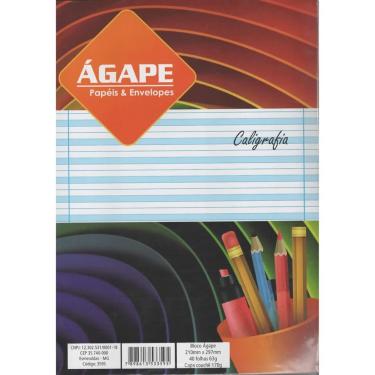 Imagem de Bloco de Caligrafia Ágape 3595 com Papel 63G-M2 Tamanho A4 40 Folhas Branco