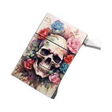 Imagem de Estojo De Cigarros Com Estampa De Caveira De Halloween, Capacidade Par