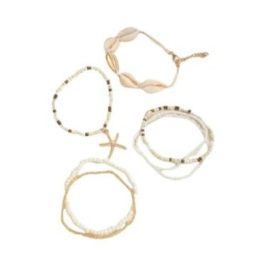 Imagem de Pulseira De Corda Feminina Com Pingentes De Conchas Oceânicas Para O V
