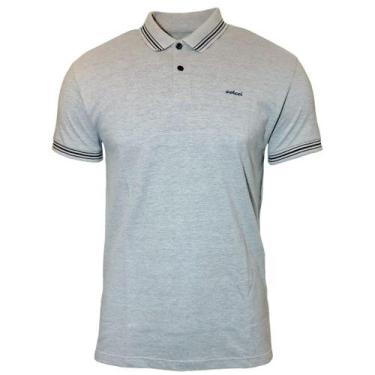 Imagem de Camisa Polo Masculina Com Detalhe Em Listras - COLCCI, Cinza, Azul ske