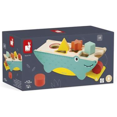 Imagem de Brinquedo Infantil Encaixa Formas Crocodilo Educativo com 9 Peças em M