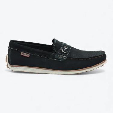 Imagem de Mocassim Pegada Driver em Couro Masculino 14200705, Marinho, 41