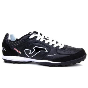 Imagem de Chuteira Society Joma Top Flex 2121 em Couro, 42, Preto, Branco