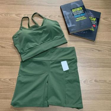 Imagem de Conjunto inathan short com bolso - Sem marca, Verde militar, Unico do 