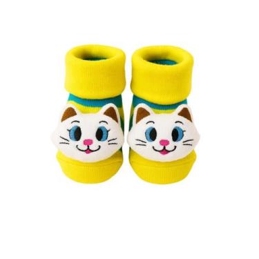 Imagem de Meia Antiderrapante 3d Plin Baby Bichinho, Gata amarela