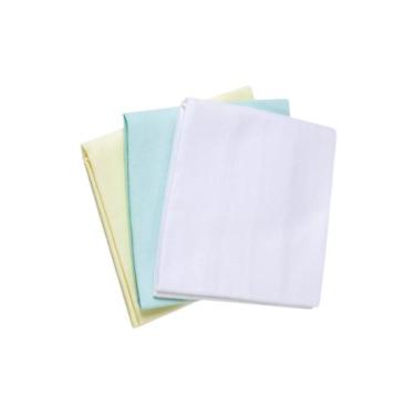 Imagem de Kit Cueiro Bebê 3 Unidades Flanelado 80cm X 50cm Karinho Cor:Liso Neut