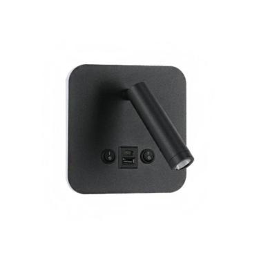 Imagem de Arandela Astraled Dalo Led Quadrada com USB e USB C, 3000k, Luz amarel