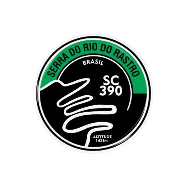 Imagem de Adesivo Resinado Serra do Rio do Rastro SC 390 6,3 X 6,3cm Decorativo em PVC com Acabamento 3D Preto