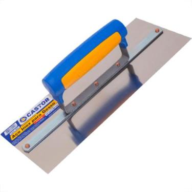 Imagem de Desempenadeira Aco Inox Castor Lisa 12 X 30Cm Para Gesso - 222