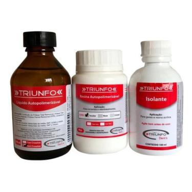 Imagem de Resina Acrílica Autopolimerizavel Triunfo Kit 80gr / 100ml / 100ml Iso