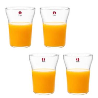 Imagem de Jogo 4 Copos 250ml Vidro Suco Chá Cerveja Chocolate Iittala