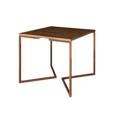 Imagem de Mesa Jantar Industrial Amêndoa Quadrada 90Cm Base Cobre V - CASA PRIME