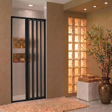 Imagem de Box para Banheiro Sanfonado 185x55cm PVC Preto - BCF