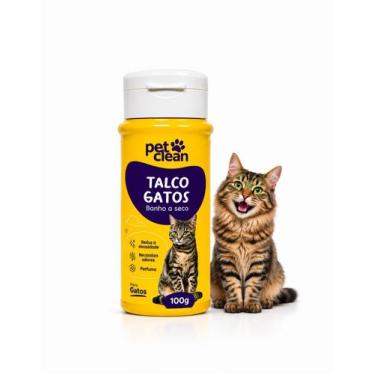 Imagem de Talco Banho A Seco Gatos Pet Clean 100g Neutraliza Odores