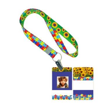 Imagem de 01 Kit Cordão e Crachá de PVC Personalizado para Portador de Deficiênc