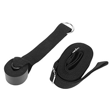 Imagem de Alça extensível de porta, firme e resistente ao desgaste, segura para a pele, lavável, reutilizável, compacta, portátil, maca, porta, perna, para, ginástica, para, dance ballet(Preto)