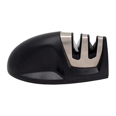 Imagem de Mimo Style Amolador de Facas Manual, Material de Aço Inox e Plástico Emborrachado, Leve e Fácil de Manejar, Formato Ergonômico e Prático, Possui Dois Encaixes (Amolar e Afiar)