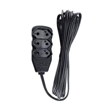 Imagem de Extensao 3 Tomadas Slim Bipolar Preto 1,0M