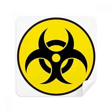 Imagem de Yellow Dangerous Chemical Radiation Toxic Symbol Glasses Cloth Screen Cleaner Suede Fabric 2 Pack