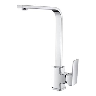 Imagem de Torneira Bancada Cozinha Modelo Luxo Rotação 360º Quadrada Cromado Aço Inox