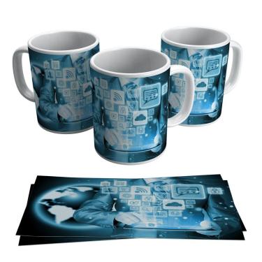 Imagem de Caneca Símbolos De Redes Sociais Ícones Mídias Sociais