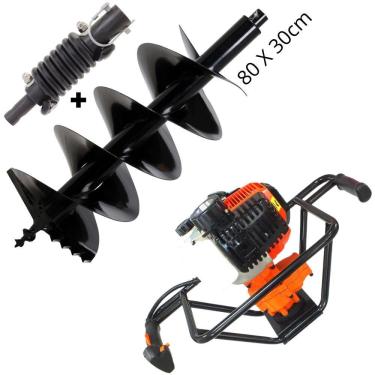 Imagem de Perfurador de Solo Vulcan Trent VPS520 2T 52cc 2,5HP Potente e de Alta Durabilidade com Broca 80x30cm + Amortecedor Kawashima