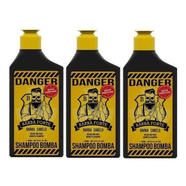 Imagem de 3 Shampoo Danger Para Barba E Cabelo 250 Ml - Barba Forte