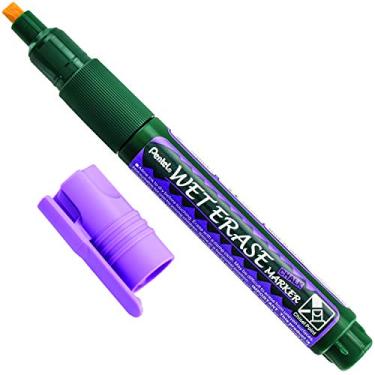Imagem de Pentel Marcador de giz para apagar molhado, ponta de cinzel, tinta violeta, caixa com 12 (SMW26-V)