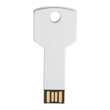 Imagem de ASHATA Pen Drive USB em formato de chave, Pen Drive prata 8GB-64GB, Disco de expansão de Memory Stick, para uso em computador (8GB)